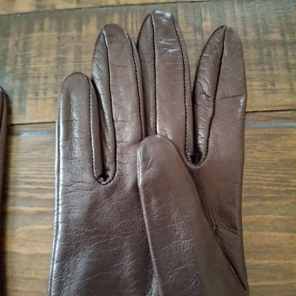 Fownes Womens Genuine Leather Gloves Size 8 Brown Original Tag Classic